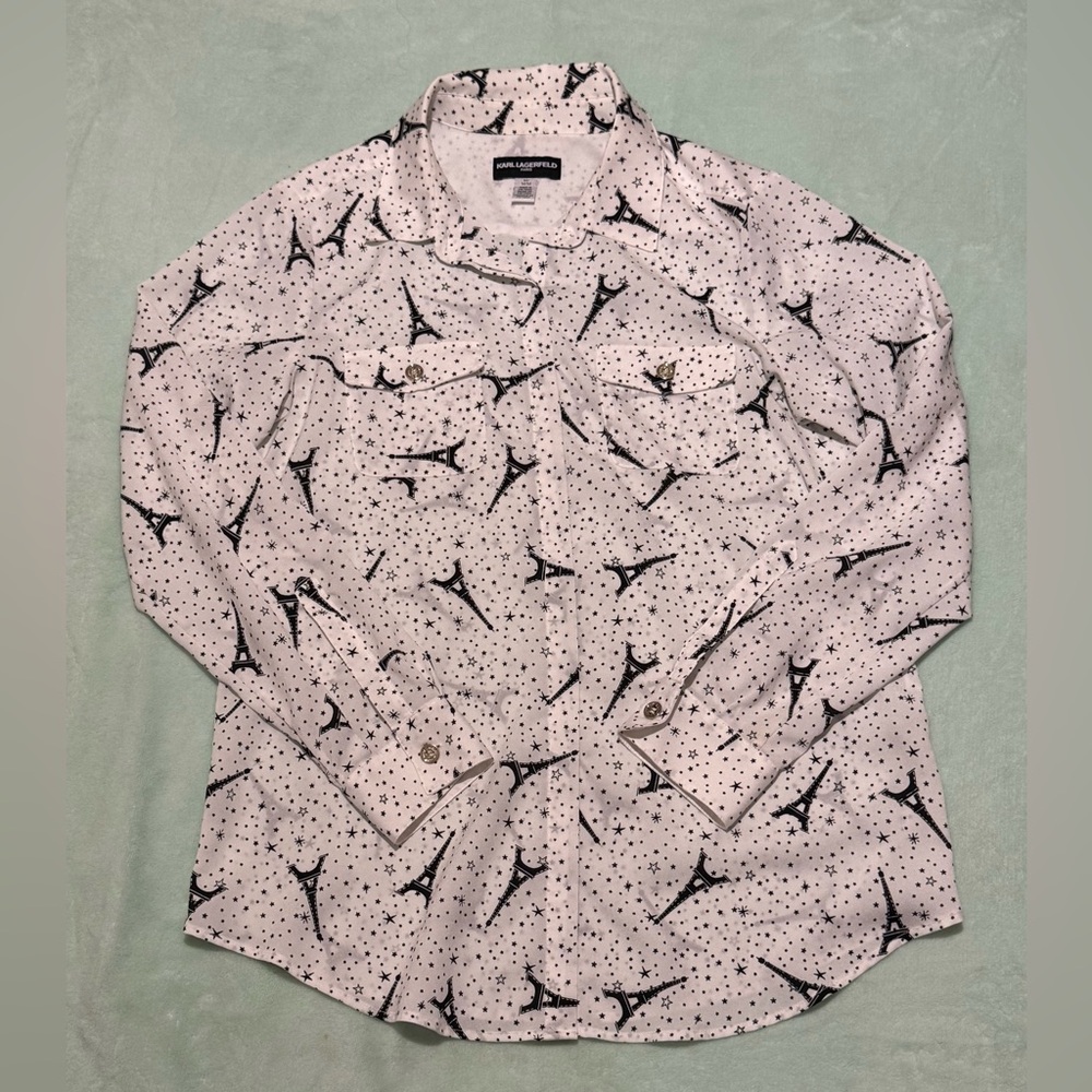 Karl Lagerfeld Monochrome Eiffel Tower Shirt